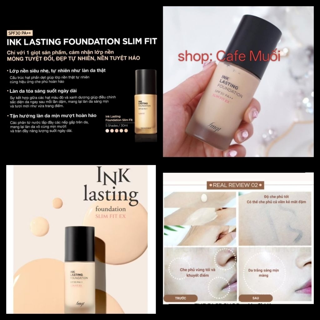 Kem nền 𝐓𝐡𝐞 𝐅@𝐜𝐞 𝐒𝐡𝐨𝐩 fmgt 𝐈𝐧𝐤 𝐋𝐚𝐬𝐭𝐢𝐧𝐠 𝐅𝐨𝐮𝐧𝐝𝐚𝐭𝐢𝐨𝐧 𝐒𝐥𝐢𝐦 𝐅𝐢𝐭 𝐄𝐗 𝐒𝐏𝐅𝟑𝟎 𝐏𝐀++ 40ml