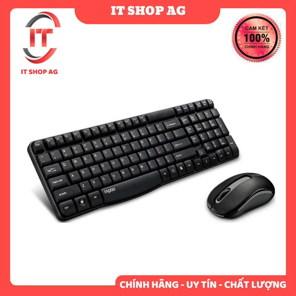 Bộ Bàn phím Chuột Không dây Rapoo X1800S đen Chính hãng