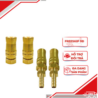 Béc Rửa Xe Bằng Đồng Chỉnh Tia - Béc Nước Trung - Đầu Phun Tháo Rời, Nối Ống Mềm Đuôi Chuột 8mm