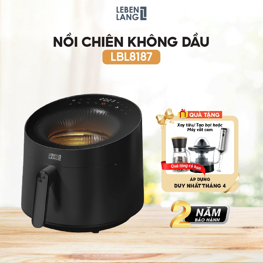 Nồi chiên không dầu Lebenlang LBL8187, dung tích 5L, công suất 1500W, bảo hành 2 năm chính hãng