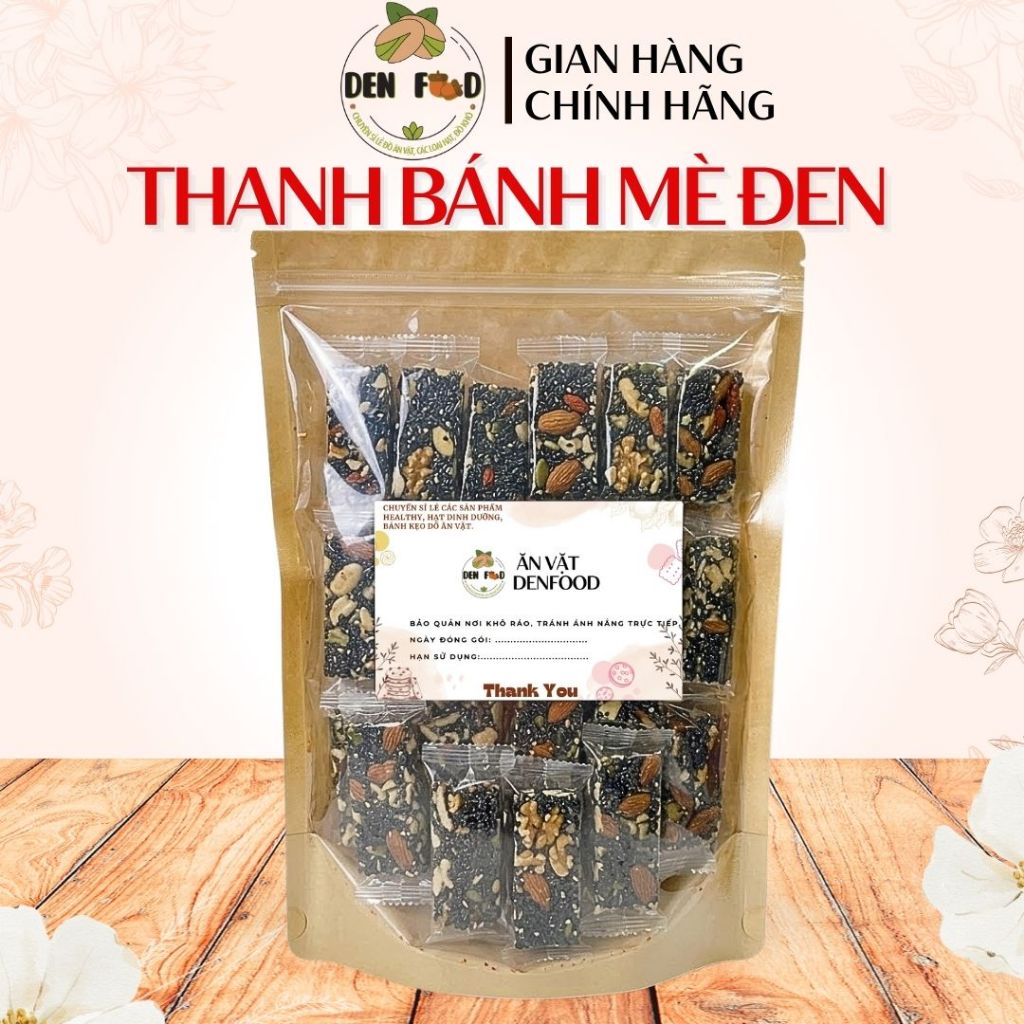 Thanh Bánh Mè Đen Hạt Dinh Dưỡng - Ăn Vặt Denfood