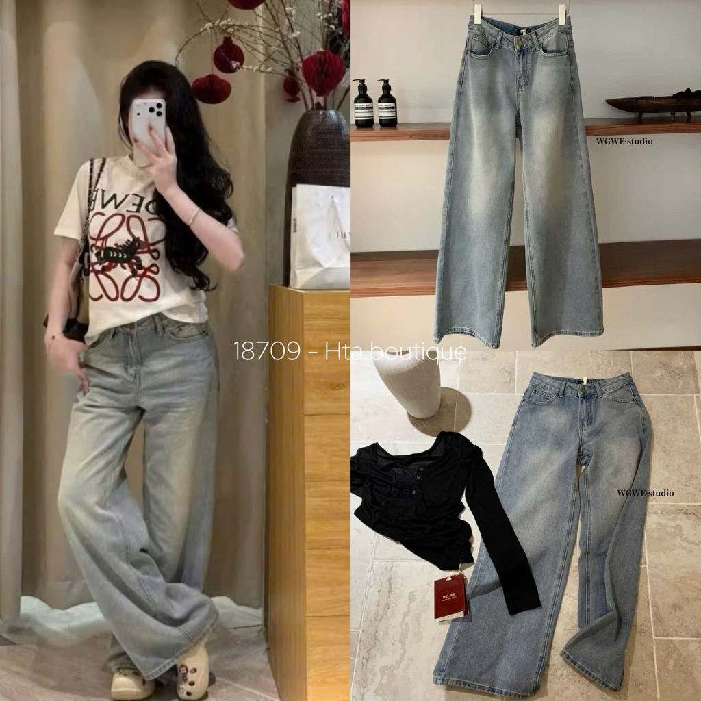 | Hta.boutique  | Tổng hợp quần bò nữ suông - Quần jeans suông nhà Hương Tuyết Anh