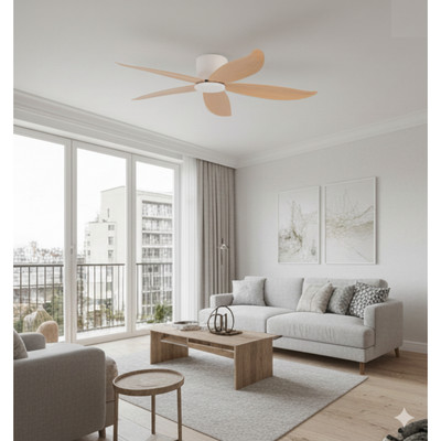 Quạt trần chung cư trang trí sử dụng cho trần thấp SuperVilighting QTRAN-303 Kích thước cánh 1200mm