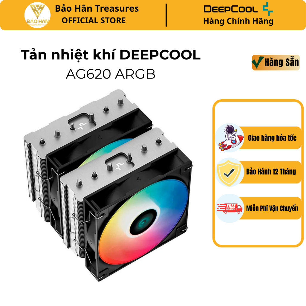 Tản nhiệt khí CPU DEEPCOOL AG620 ARGB - Hàng Chính Hãng