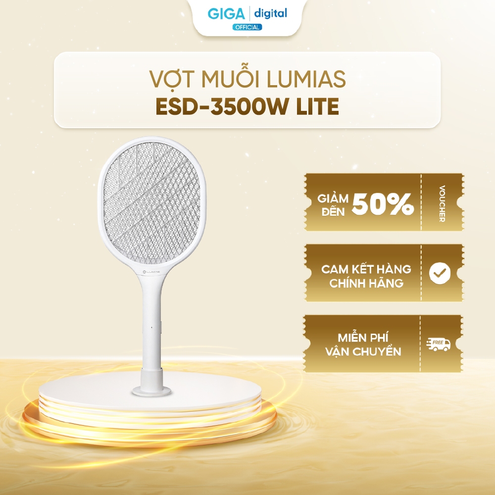 Vợt muỗi Lumias ESD-3500W Lite - 4000V, 500mAh - Diệt muỗi vật lý