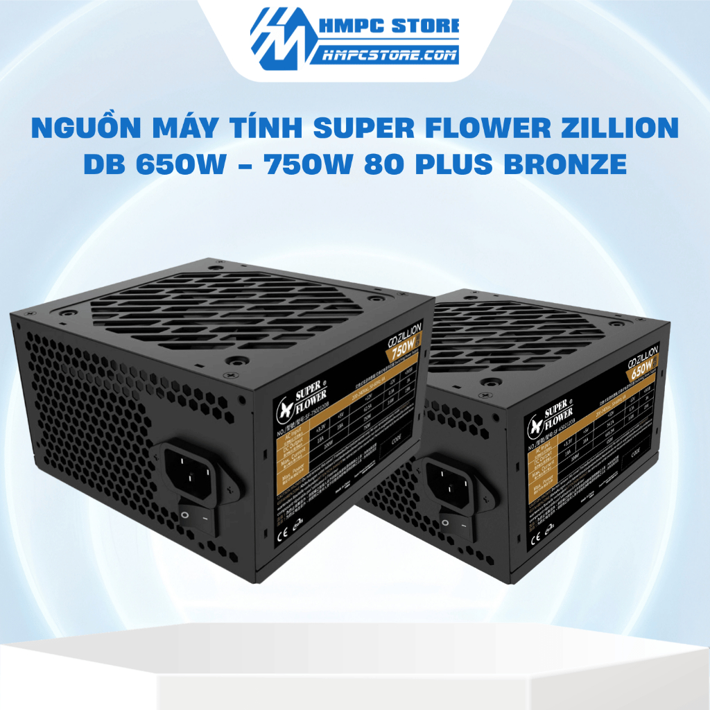Nguồn máy tính Super Flower ZILLION DB 650W - 750W 80 Plus Bronze | Bảo hành 36 tháng
