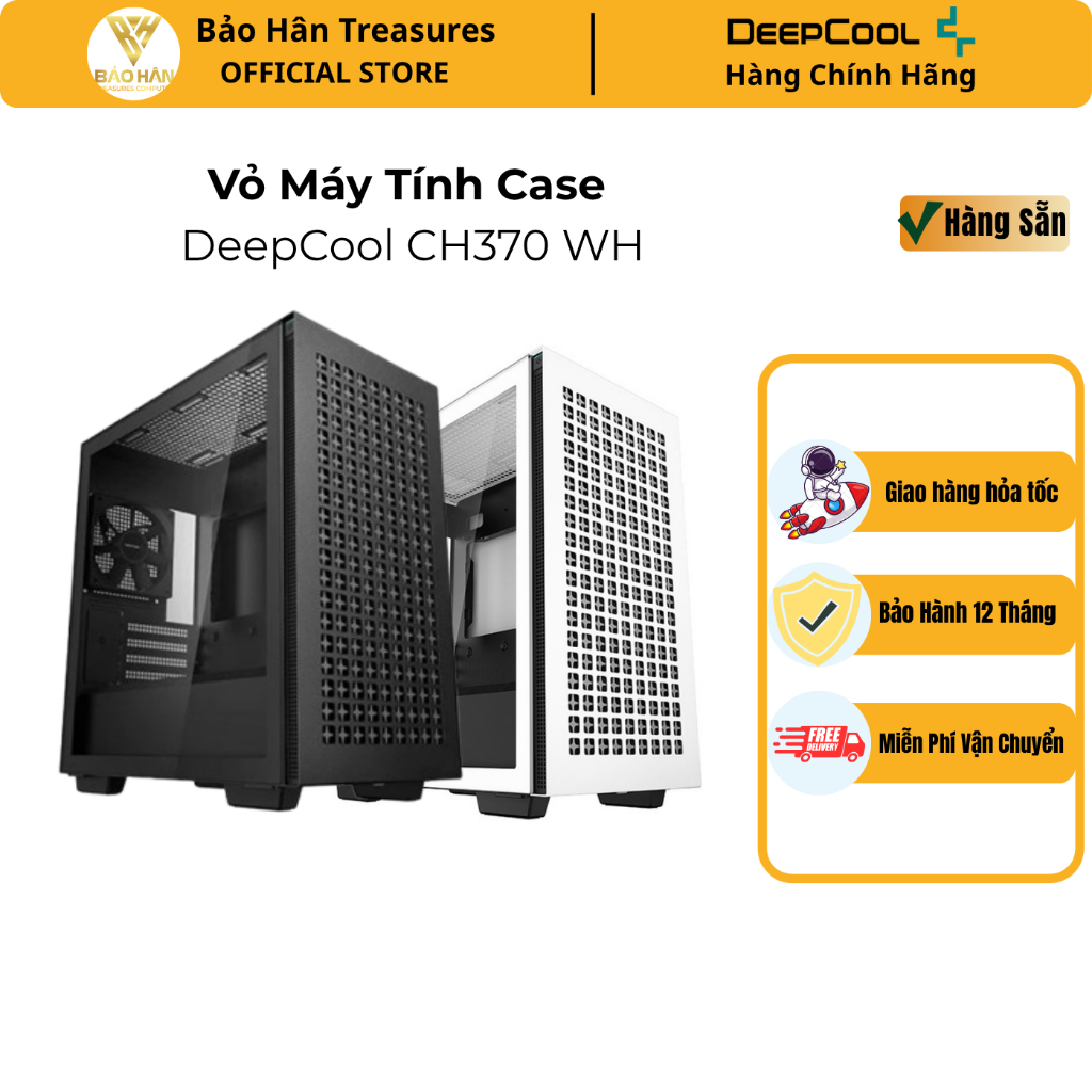 Vỏ Máy Tính Case DeepCool CH370 White/ Black - Hàng Chính Hãng