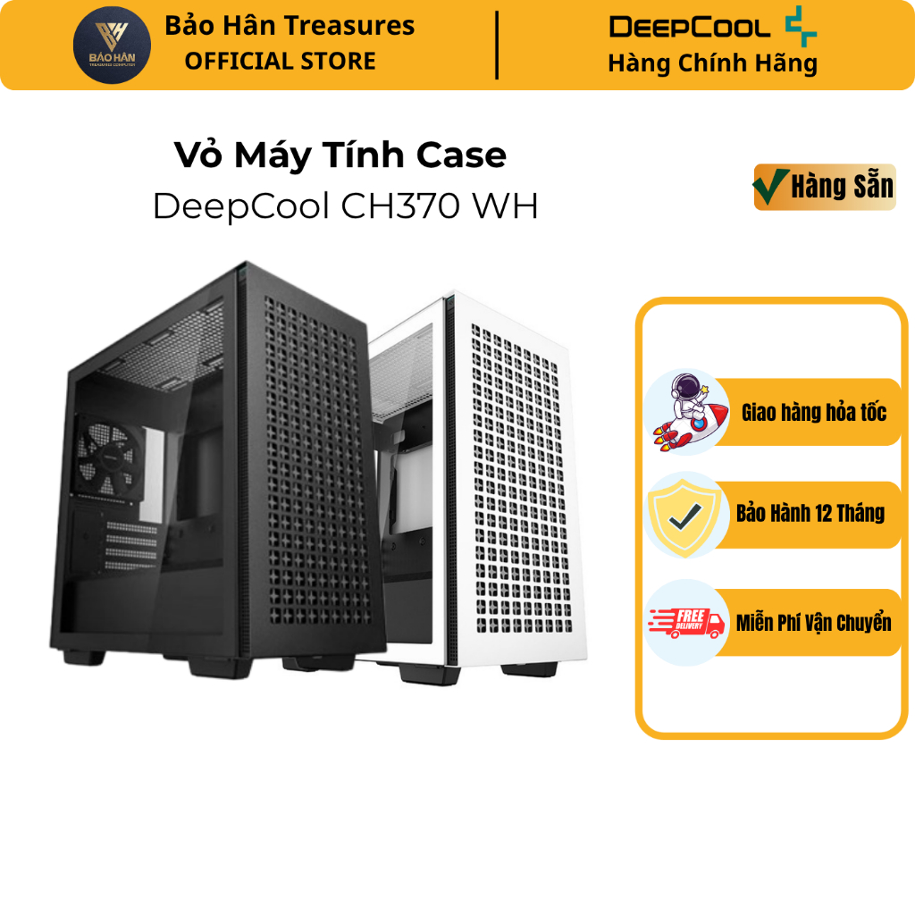 Vỏ Case DeepCool CH370 White/ Black - Hàng Chính Hãng