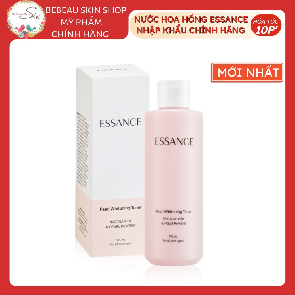 Nước Hoa Hồng Essance Pearl Whitening Toner Cấp Ẩm Dịu Nhẹ Hỗ Trợ Sáng Da 195ml Nhập Khẩu Chính Hãng