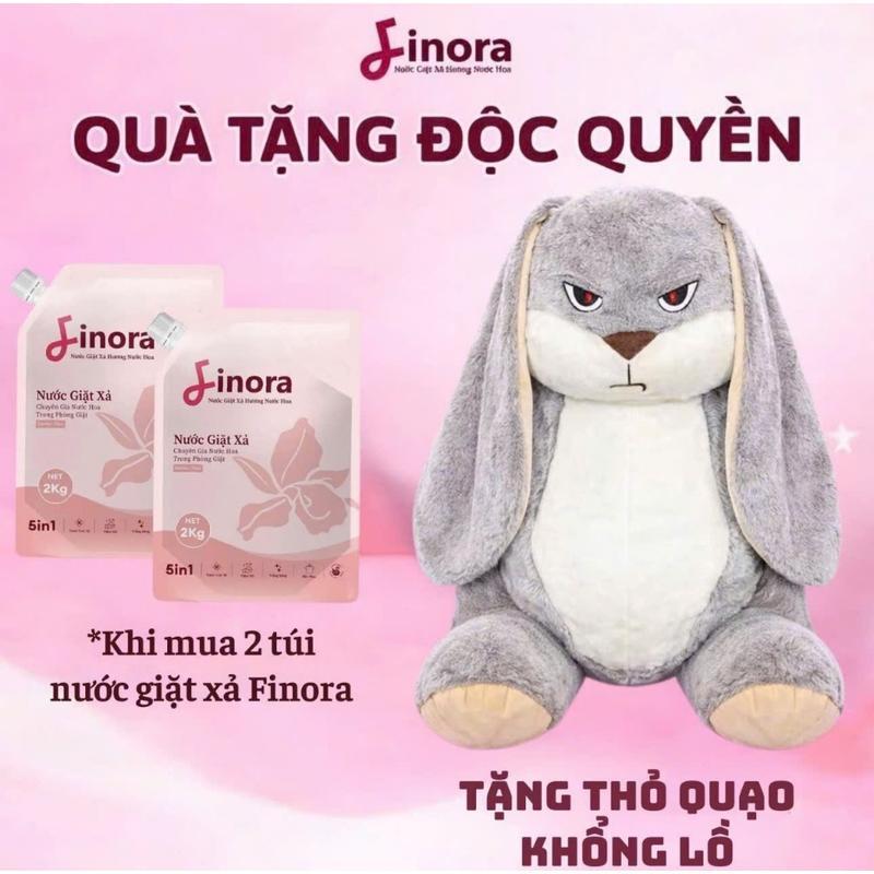 [Tặng 1 Thỏ mặt quạo Khổng Lồ] - Combo 2 Túi Nước Giặt Finora Hương Nước Hoa Cao Cấp