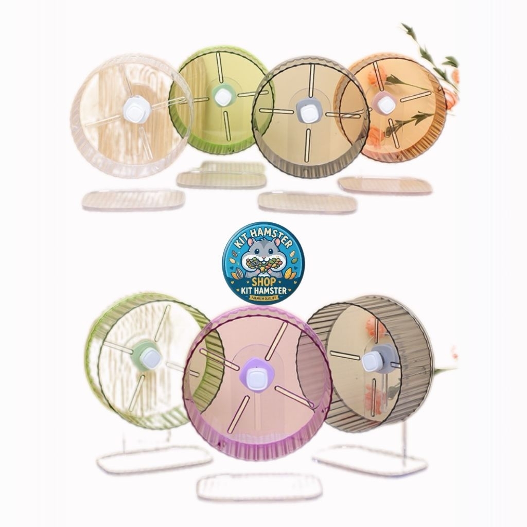 Wheel Hamster - Vòng chạy hamster treo lồng nhựa trong suốt thiết kế sang trọng kích thước 14cm, 21c
