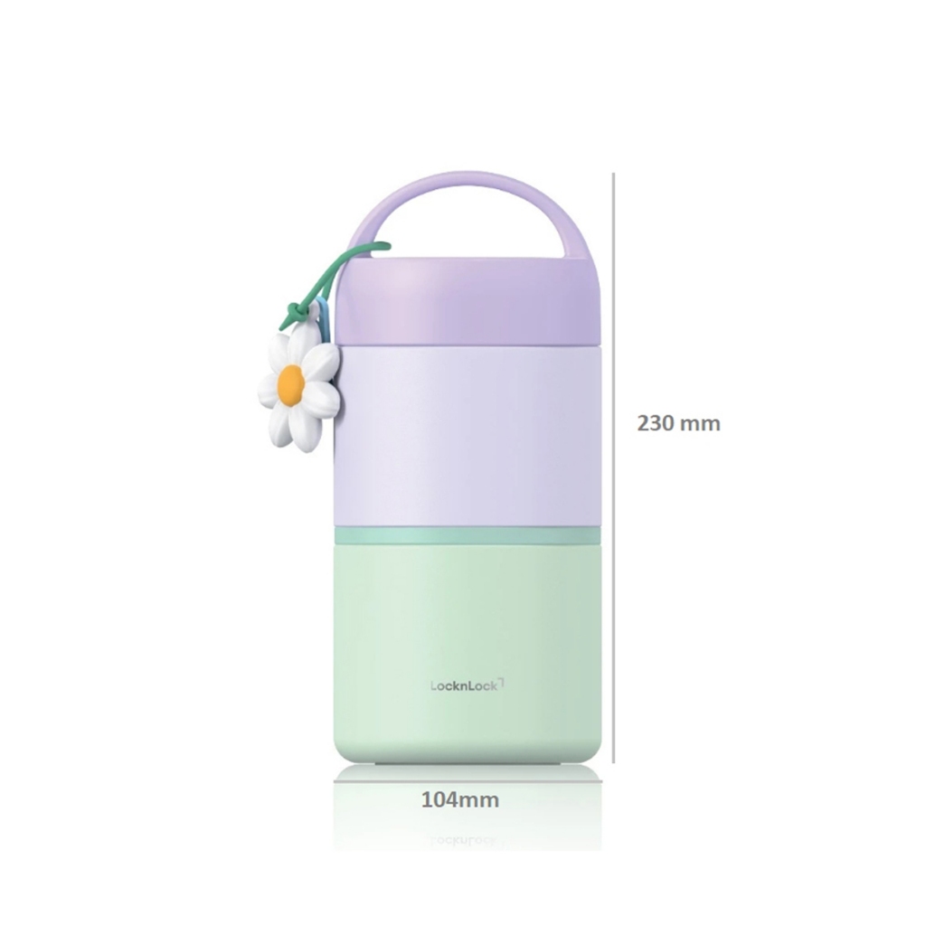 Bộ 2 Hộp Cơm Giữ Nhiệt LocknLock New Tower Vacuum Lunch Box LHC8055VOL Inox 304, Kèm Muỗng - K-MALL | BigBuy360 - bigbuy360.vn