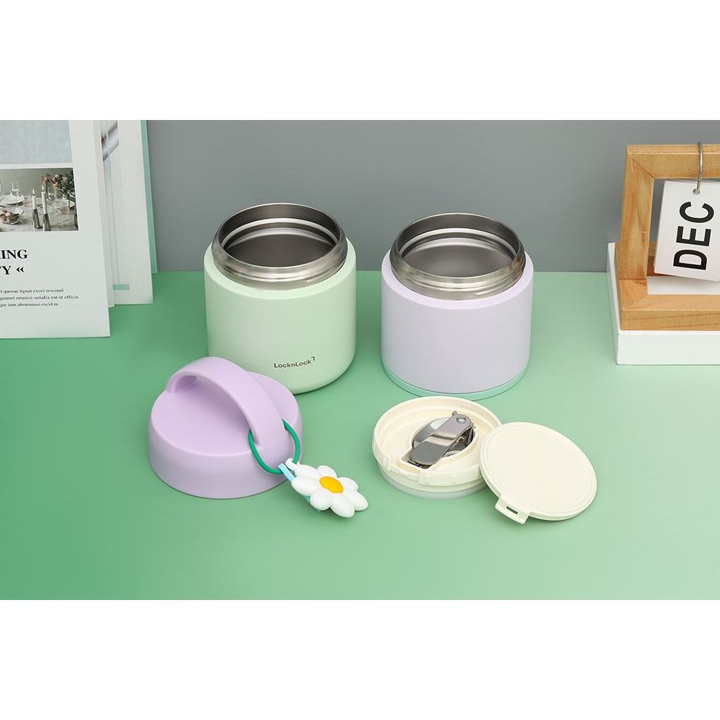 Bộ 2 Hộp Cơm Giữ Nhiệt LocknLock New Tower Vacuum Lunch Box LHC8055VOL Inox 304, Kèm Muỗng - K-MALL | BigBuy360 - bigbuy360.vn