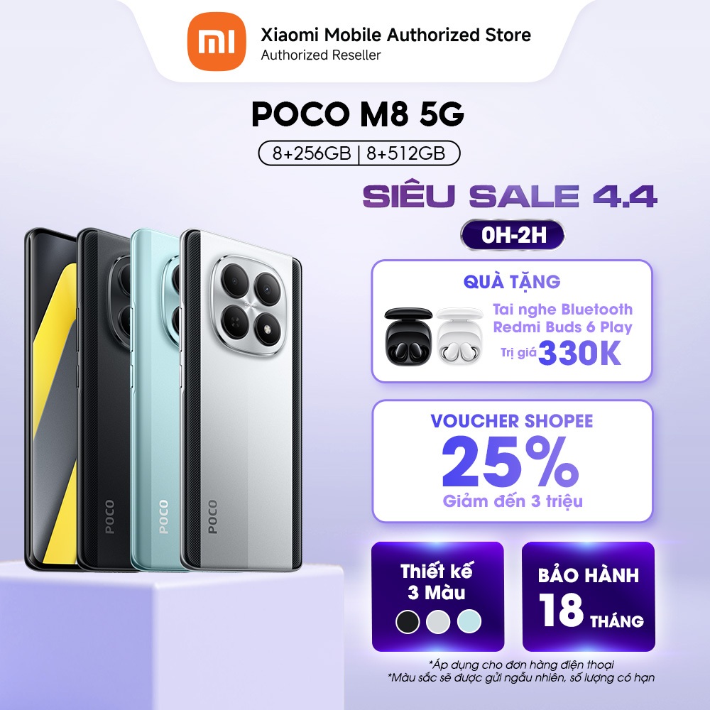 [VOUCHER 250K] [Livestream] Điện thoại POCO M8 5G (8+256GB | 8+512GB) | Màn Flow AMOLED 6.77" 120Hz | Snapdragon 6Gen3
