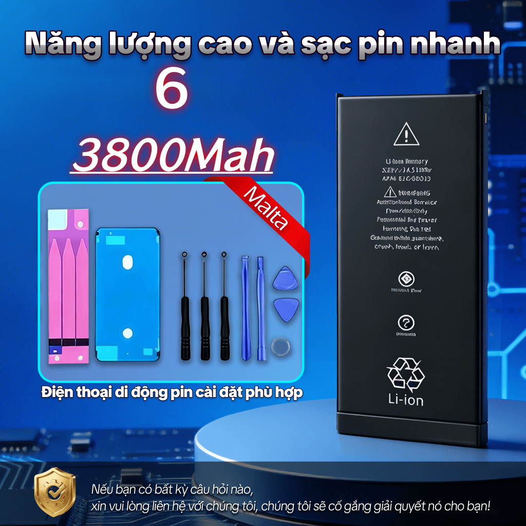 Pin Dung Lượng Cao Cho iPhone 6/6 Plus/6S/6S Plus – Sạc Nhanh, Mát Máy, Không Nóng, An Toàn Tuyệt Đố