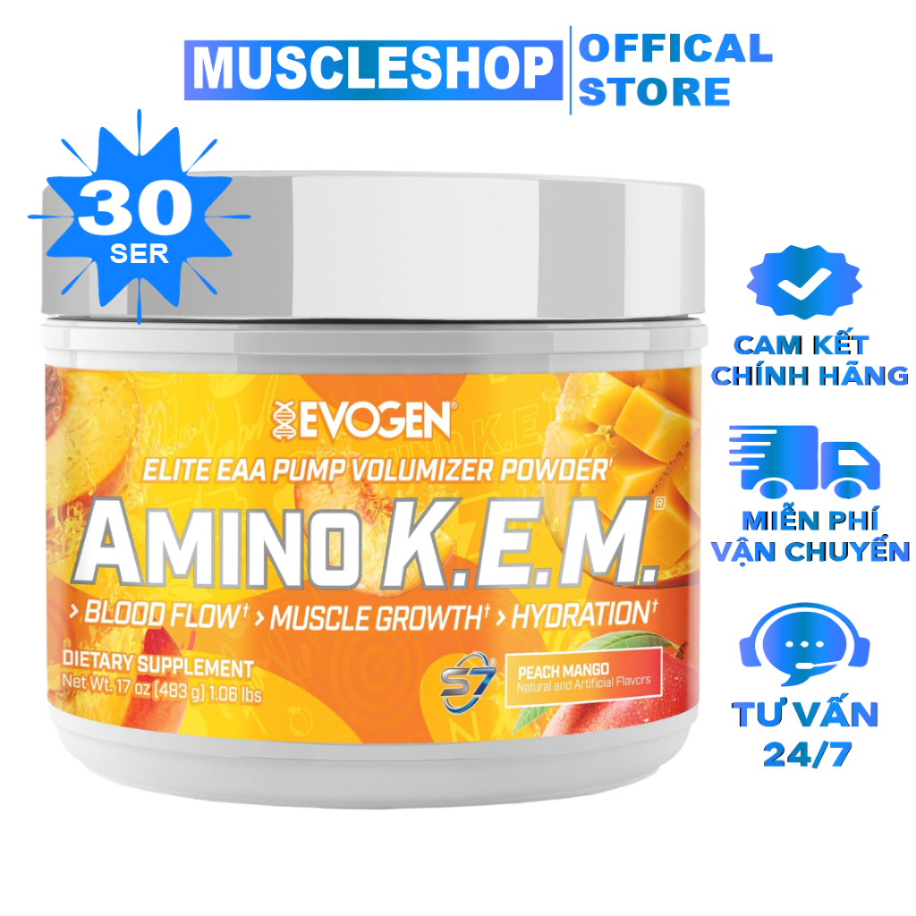 Bột Evogen Amino KEM (30 Lần Dùng), Bổ Sung Amino Acid, Tăng Cơ Giảm Mệt Mỏi