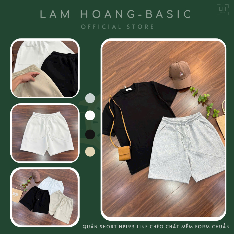 Quần Short Nam Chất Liệu Thoáng Mát Phối Đường Line Chéo, Chuẩn Mác NP193- LÂM HOÀNG BASIC
