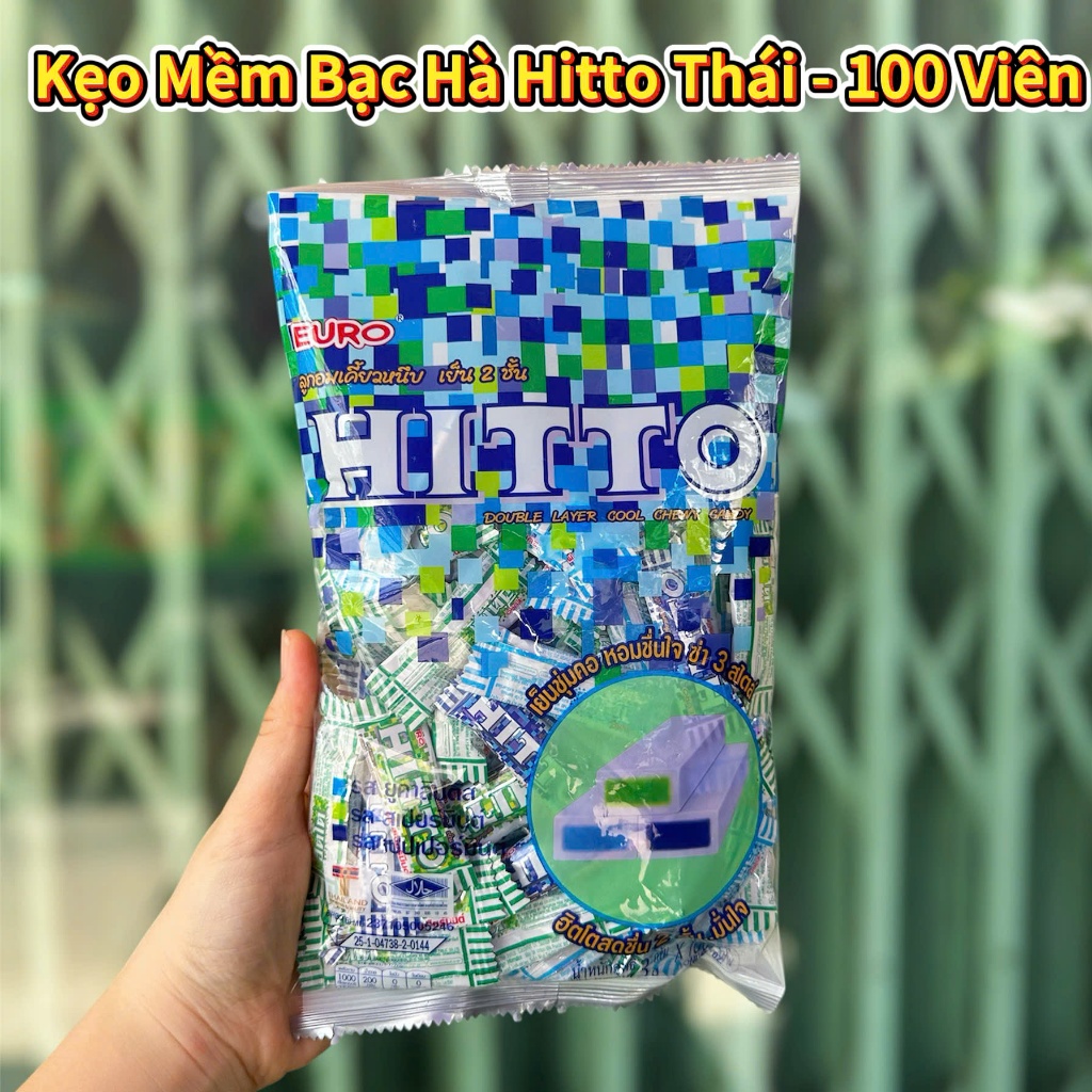 Kẹo Mềm Bạc Hà Thơm Miệng Hitto Thái Lan - Gói 100 Viên