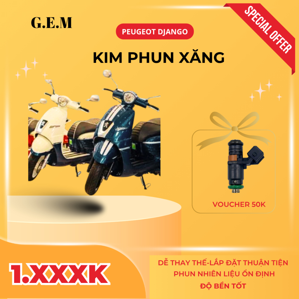 Kim phun xăng Peugeot Django 125/150 | Péc phun xăng xe Peugeot Django | Phụ tùng xe máy Đà Nẵng