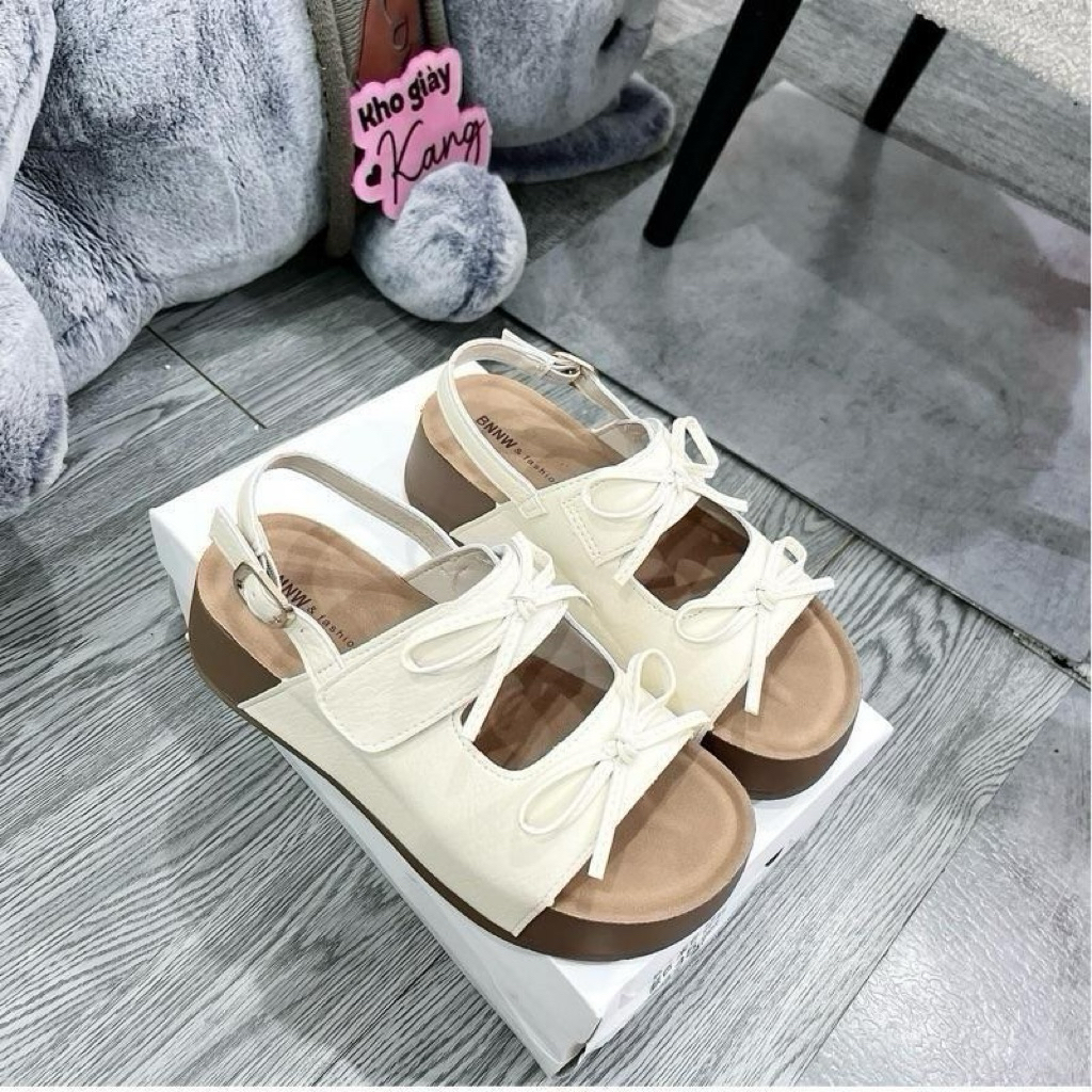 { KANG SHOP } Dép quai hậu nơ nữ siêu nhẹ êm mềm full box chuẩn Qc shoese nữ, dép nữ 2607