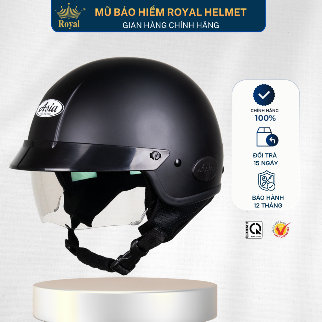 Mũ Bảo Hiểm Asia MT-139 Kính Âm Tiện Lợi Tích Hợp Lưỡi Trai