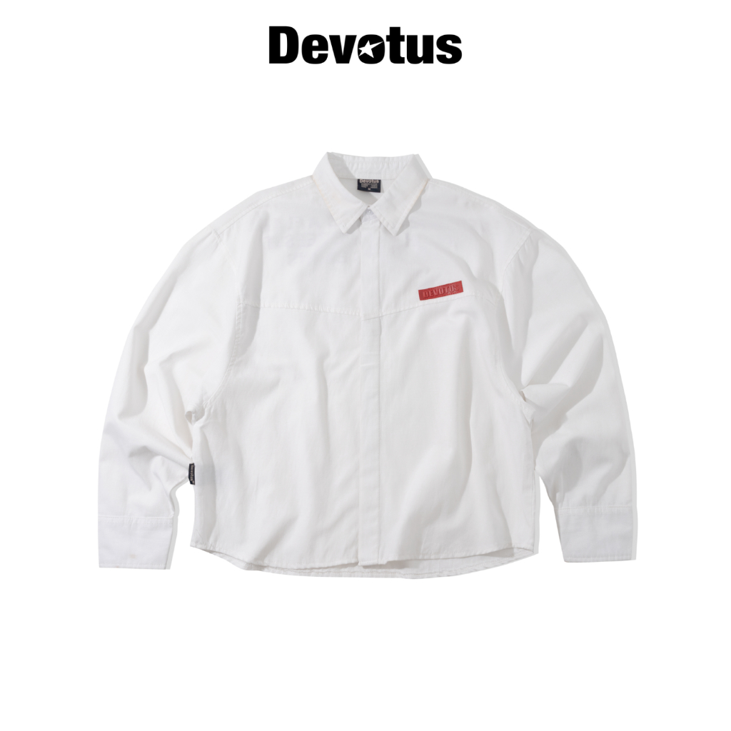 [NEW] Áo Sơ Mi Trắng Rã Rập in kéo lụa form Boxy Devotus Local Brand - Ego Shirts
