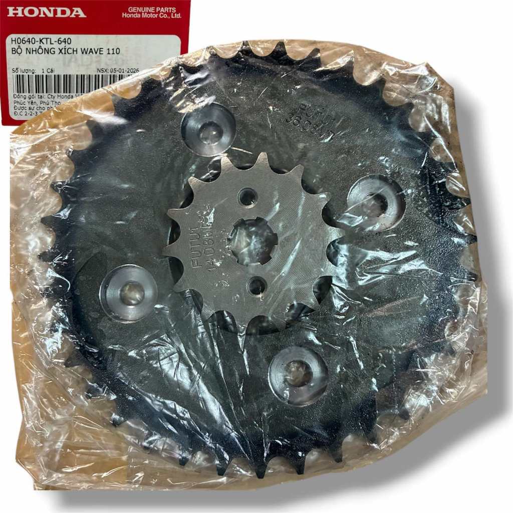 Bộ nhông sên dĩa xe honda wave rs, rsx, wave a ( H0640KTL640 )