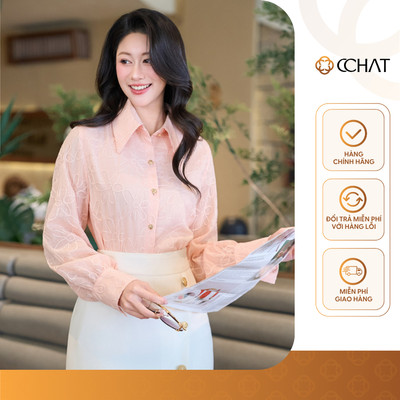 Áo Sơ Mi Nữ 𝐂𝐂𝐇𝐀𝐓 Dáng Suông Kiểu Lucia Chất Liệu Voan Cao Cấp 25FDV2031ST