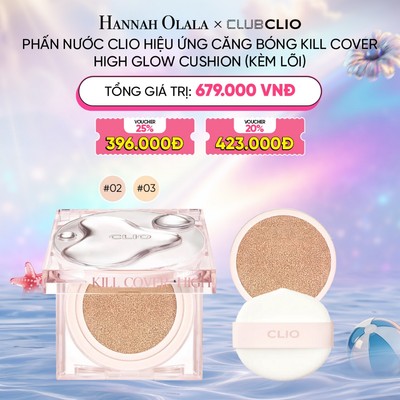 [HANNAH OLALA] Phấn Nước Clio Hiệu Ứng Căng Mướt Da Kill Cover High Glow Cushion (fullsize 14gx2)