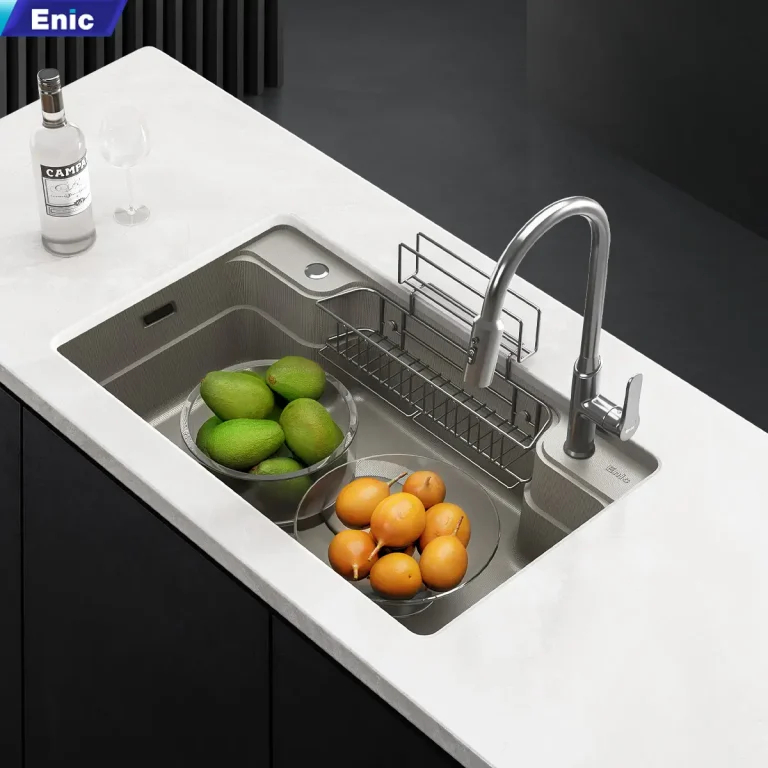 Bồn rửa chén một ngăn Enic MB02/MB09/MB06/MV07, 1 ngăn rộng rãi, chất liệu inox SS304, bề mặt vân hạ