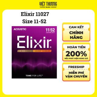 Dây Đàn Guitar Acoustic Elixir 80/20 Bronze Size 10, 11, 12 Lớp Phủ Nanoweb Chính Hãng Phân Phối