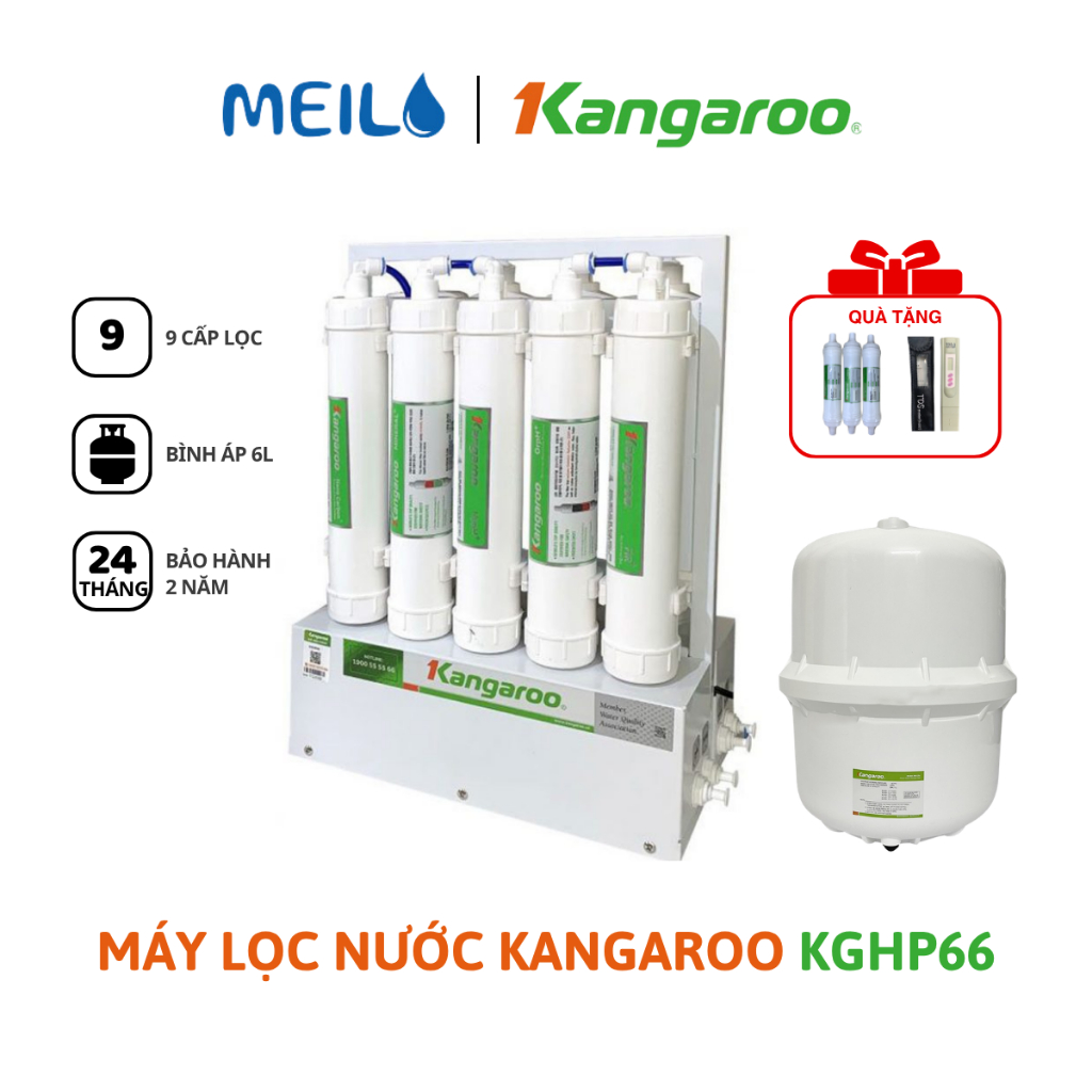 Máy Lọc Nước 9 Cấp Kangaroo Hydrogen KGHP66 Để Gầm Thiết Kế Nhỏ Gọn Bảo Hành Chính Hãng 2 Năm