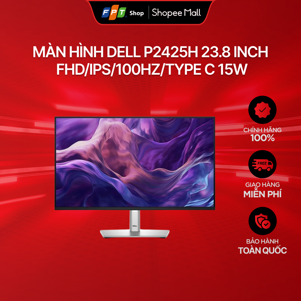 Màn hình Dell P2425H 23.8 inch Full HD/IPS/100Hz/Type C 15W