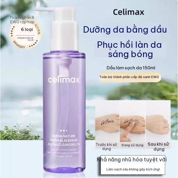 Dầu tẩy trang celimax dịu nhẹ và tươi mát, giúp làm sạch sâu và nuôi dưỡng da.