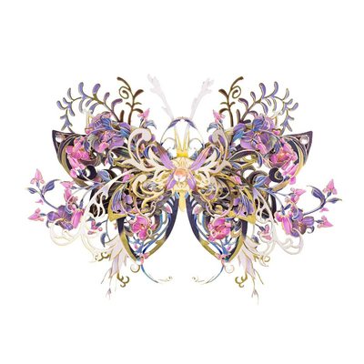 Mô Hình Kim Loại Lắp Ráp 3D MU Nghê Ca Hồ Điệp (60 mảnh, Butterfly Nige) YM-N149-B – MP1287