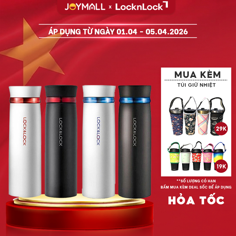 Bình giữ nhiệt LocknLock 450ml Feather Light LHC4131 - Hàng chính hãng,có lưới lọc - JoyMall