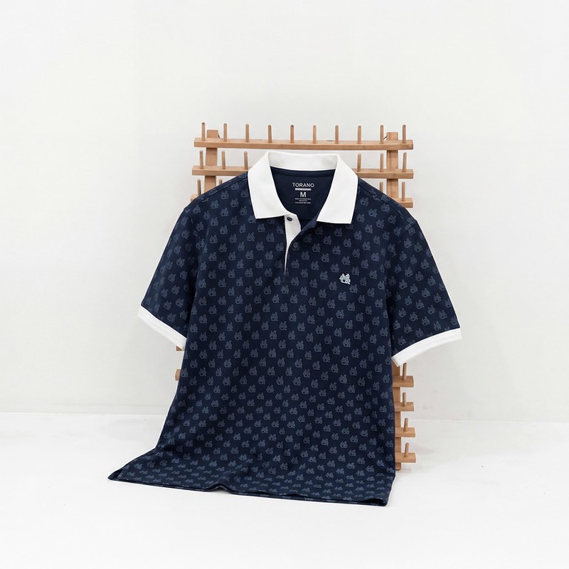 Áo polo nam TORANO MONOGRAM POLO in tràn họa tiết, chất thoáng khí, thoải mái, thanh lịch, sang trọng GSTP051