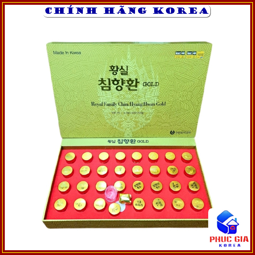 An cung ngưu hoàng Trầm hương hàn quốc thượng hạng hộp 32 viên