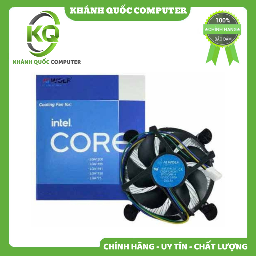 Fan Intel Socket 1200/1150/1151/1155 AI-WOLF (CPU i3 / i5 / i7 Gen 2 – Gen 11) - Chính hãng phân phố