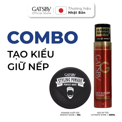 Combo Keo Xịt Tóc Ultimate Shine 250ml & Pomade Vuốt Tóc Perfect Raise 75g