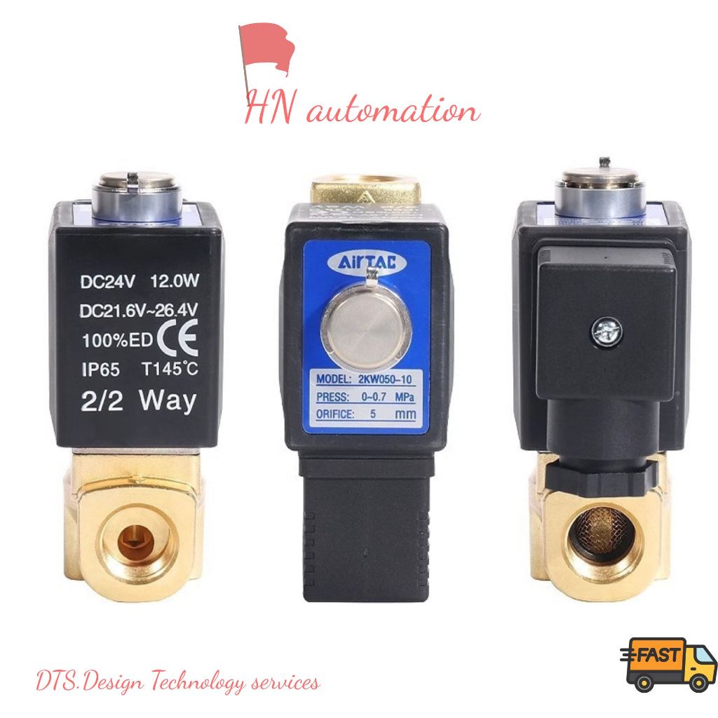 Van điện từ 2W050-10 van Khí Nén 2/2, Ren 17mm - Van khí nén 2 cửa 24VDC hàng đẹp lướt 99% giá tốt
