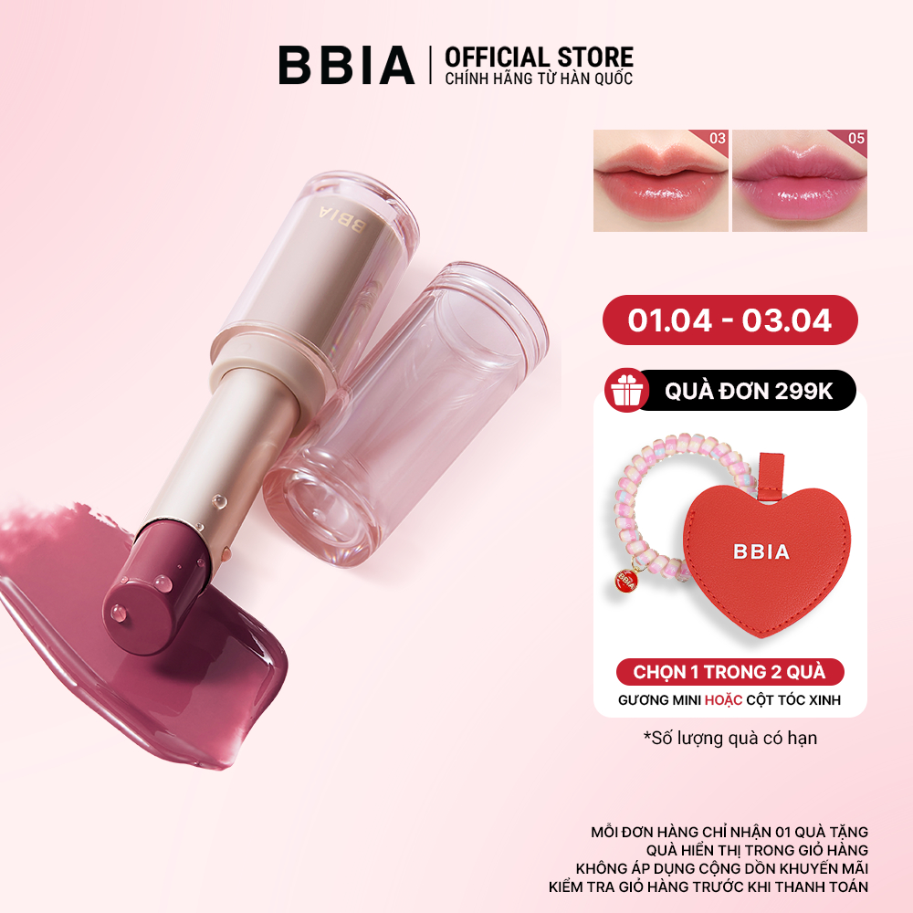 Son thỏi tint bóng căng mọng, dưỡng ẩm mềm mịn BBIA Ready To Wear Water Lipstick 3g