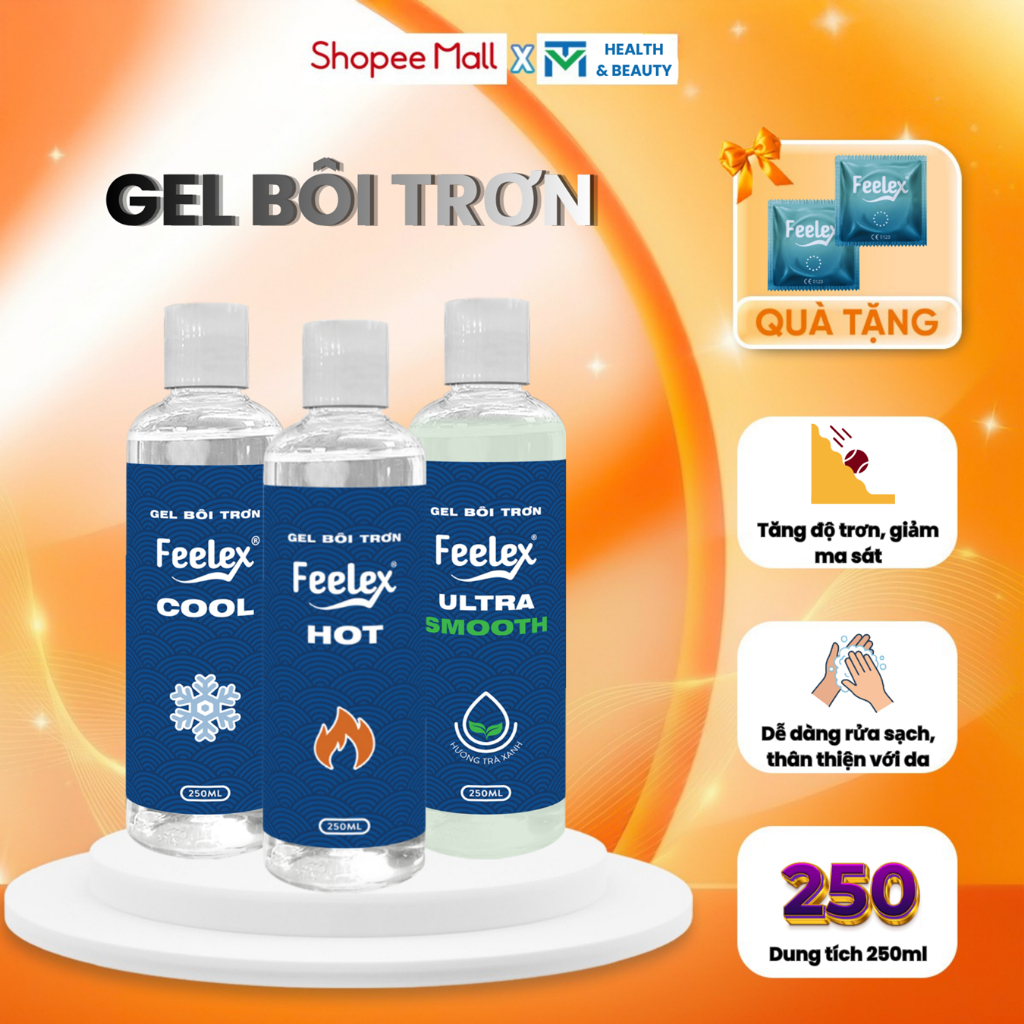 Gel bôi trơn Feelex Lubricant cảm giác ấm, lạnh, siêu trơn, nhiều mùi hương - 250ml