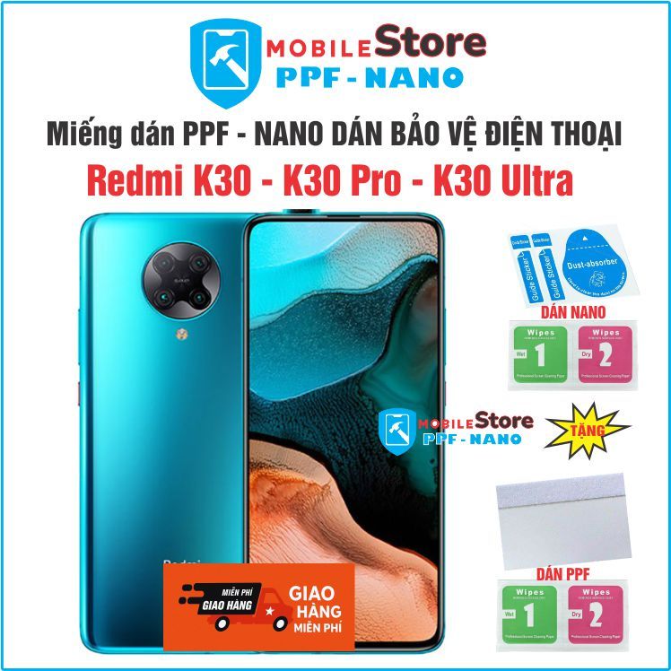 Miếng dán PPF - NANO cho điện thoại Redmi K30 - K30 Pro - K30 Ultra chống bể chống bám vân tay