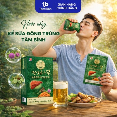 [Tặng trải nghiệm] 2 gói nước uống Kế sữa Đông trùng Tâm Bình - Dùng trước và sau khi uống rượu, bia