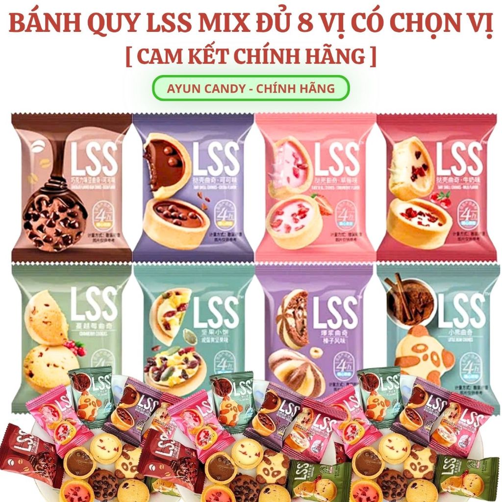 [TÚI 1KG] Bánh Quy Bơ Sữa LSS Mix 8 Vị - Bánh Quy Socola LSS - Bánh Tết Thơm Ngon
