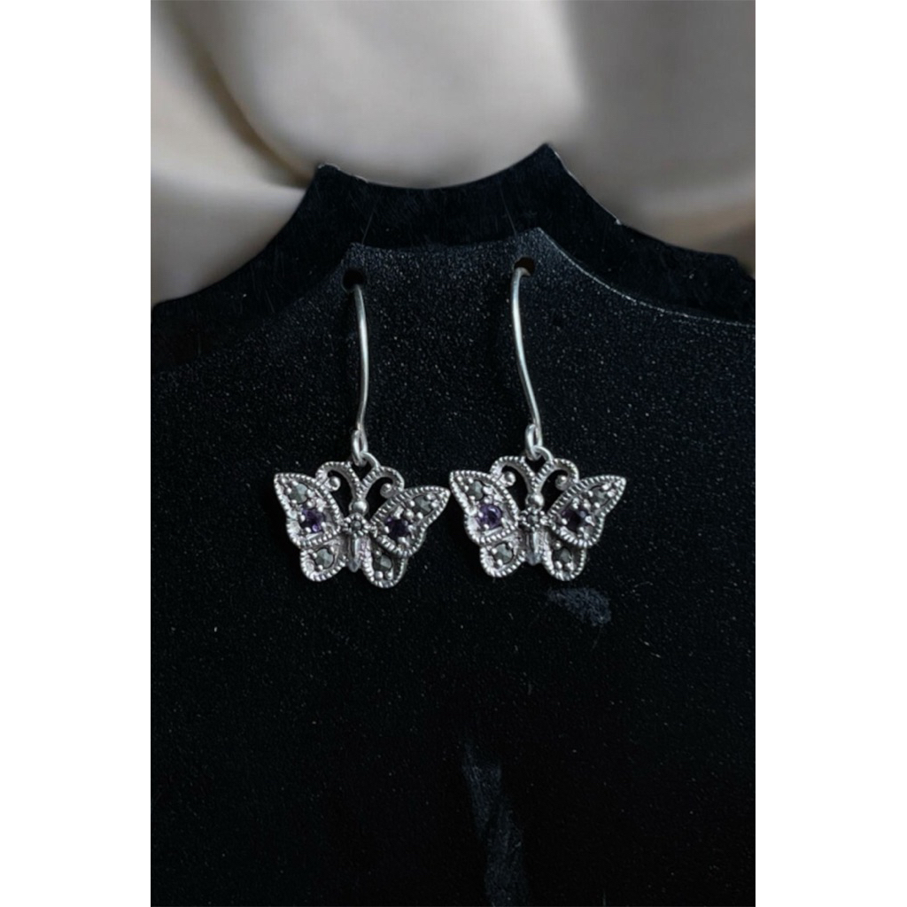 Khuyên tai bướm bạc hiệu Anna Sui