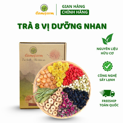 Trà Dưỡng Nhan 8 Vị Camifarm (Hộp 30 gói) Đẹp Da, Thanh Nhiệt, Mát Gan, An Thần Ngủ Ngon