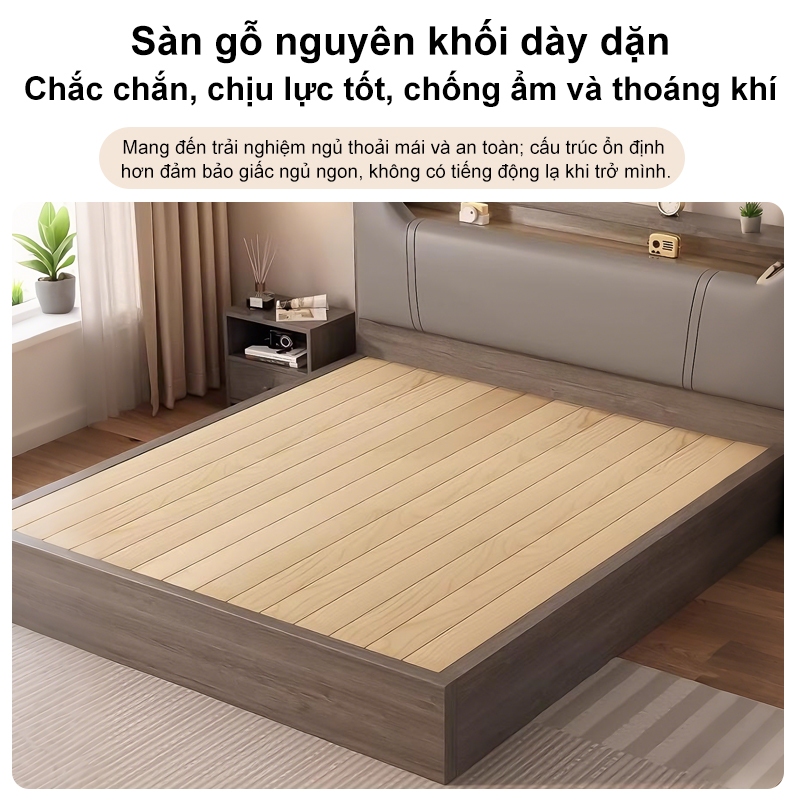 REX Giường Ngủ hiện đại Đầu giường có chức năng lưu trữ  chống xước đế nhựa chống ẩm | BigBuy360 - bigbuy360.vn
