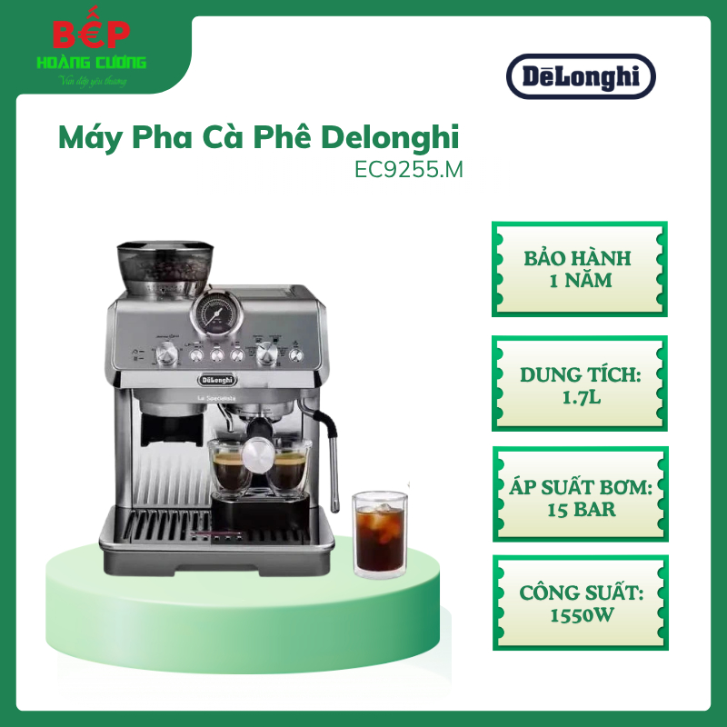 Máy Pha Cà Phê Bán Tự Động Delonghi EC9255.M – 8 Mức Xay - Hệ Thống Tạo Sữa - Dung Tích 1.7L